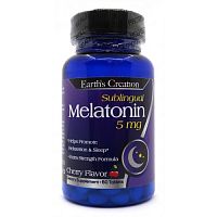 Мелатонин Earths Creation Melatonin 5 mg (Sublingual) Cherry - 60 таб (817500)